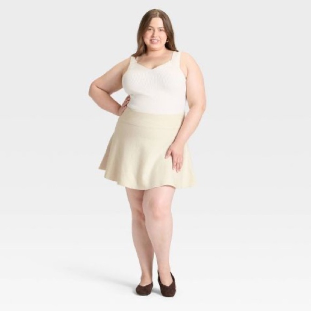 a new day Cream Skater Skirt